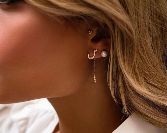 Minimal Arabic Initial Earrings